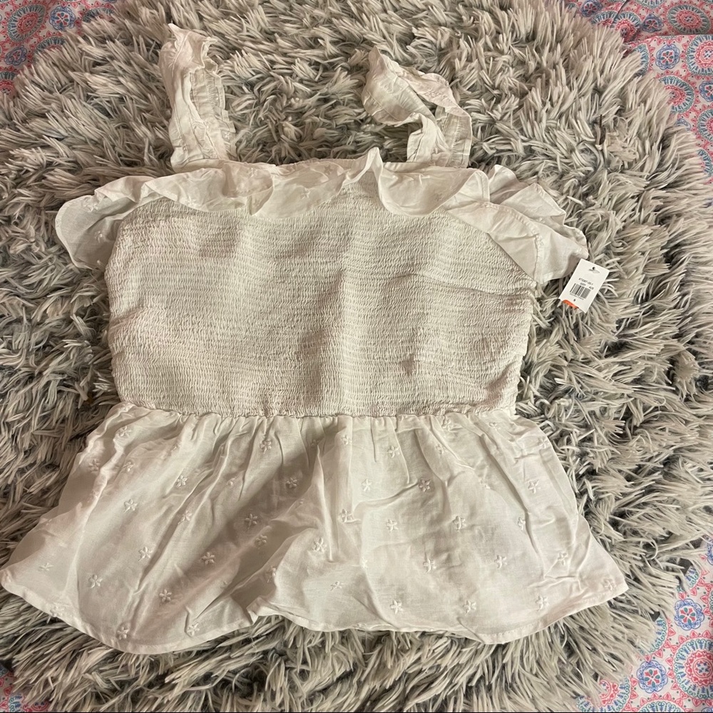 White Peplum Tank